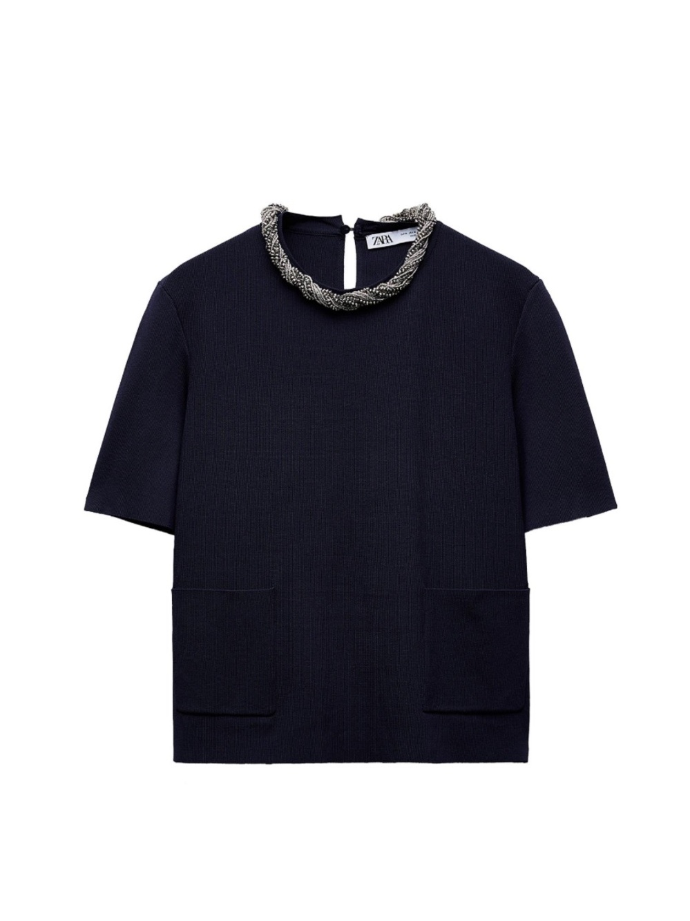 Zara beaded neckline top